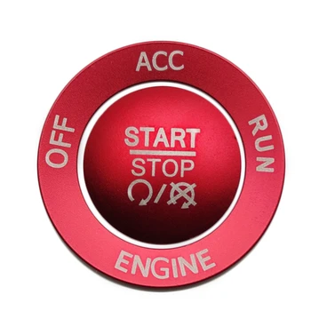 Zagon motorja Stop Gumb Pokrov + Obroč Trim Pribor za Dodge Challenger Polnilnik 2015-2020 (Rdeča)