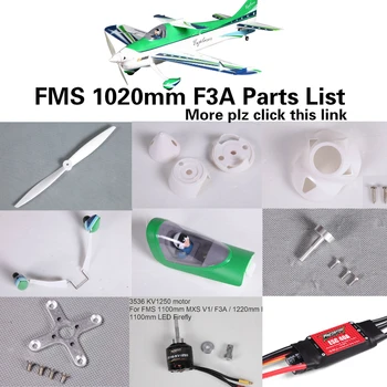 FMS 1020mm 1.1 m F3A Explorer Seznam Delov Propeler Kolesce usmerjevalni Okrov Motorne Gredi Gori Odbor podvozje ESC RC Letalo Model Letalo