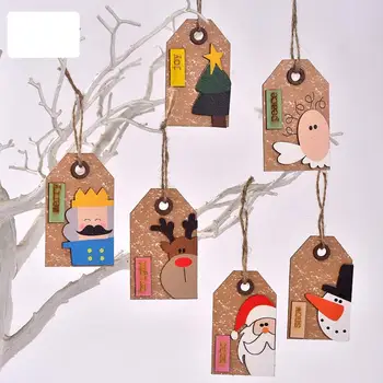Lesene Božič Oznako Creative Vesel Božič Santa Claus Prisotne Oznake Darilo, Zavijanje Blaga Za Novo Leto Stranka Poroko