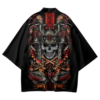 Ulične Jopico Oblačila Prevelik Plašč Ženske Moški Tradicionalno Haori Yukata Poletje Japonski Samuraj Demon Tiskanja Cosplay Kimono