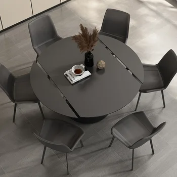 Restavracija pohištvo rock plošča z dvojnim namenom tabela vrtljiv okrogla miza sodobne simple multi-funkcijo deformacije tabela