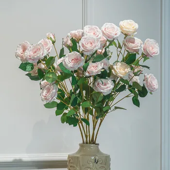 6 Glav Dvignila Umetno cvetje svate pink soba dekor rose artificielle pogodbenice prednost fleurs artificielles