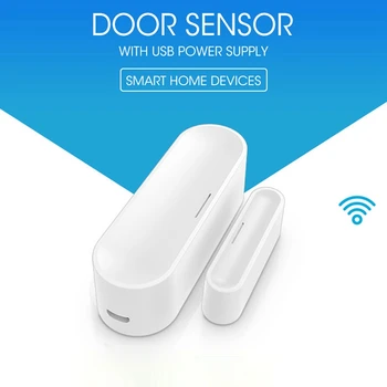 Tuya Pametna Vrata, Okna Senzor, Wifi Smart Home Brezžični Vrata, Detektorji USB Odpiranje/Zapiranje APLIKACIJE Daljinski Alarm