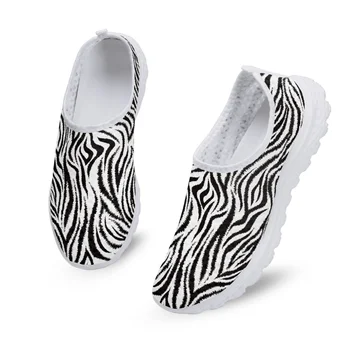 Yikeluo Trendy Zebra Vzorec Lahki Dihanje Očesa, Čevlji, Superge Udobno Čevlji Za Prosti Čas Športna Obutev Stanovanj Loafers