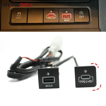 Avtomobilski Polnilnik USB PD Hitro Polnjenje QC3.0 Telefon Adapter Vtičnice Gumb Za VW Golf 6 MK6 Jetta 5 Scirocco 2006 - 2012