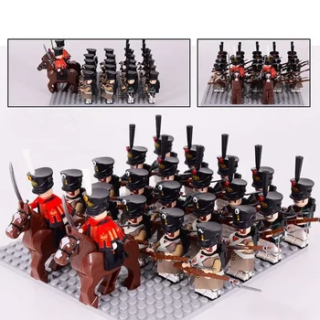 Napoleonske Vojne Vojaške Vojaki, Konjenico WW2 gradniki Tsarist Rusija Pruski Številke Opeke Mini Igrače Božično Darilo