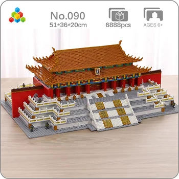 YZ 090 Svetu Arhitekture Imperial Palace Dvorani Ohranjanje Harmonije 3D Model Mini Diamond Bloki, Opeke Stavbe Igrača Št Polje