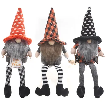 Halloween Gnome Plišastih Dekoracijo,Brezosebna Lutka s Črno Čarovnica Plašč, Klobuk,Vampir Lutka Stranka Dekor,Lutka, Okraske za Dom Dekor