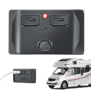 RV USB Vtičnice S Pokrovi Avtomobilskih Dvojna Vrata USB Avto Bus priključek za Polnilnik Ac 2/24 Volt USB Power Plošča S Stikalom Za Avto