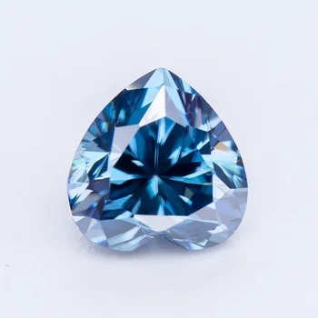 Moissanite Izgubijo Kamen Safirno Modra Barva Srce Cut Laboratoriju Ustvarili Gemstone DIY Nakit, Izdelava Materiala Prihaja z GRA Certifikat