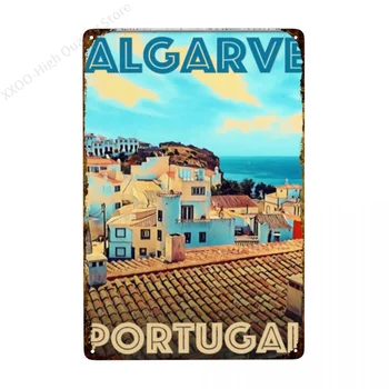 Retro Vintage Algarve Na Portugalskem Kovinski Tin Prijavite Kovinski Znak Stenski Dekor Moda Art Dekor Plakat,Človek Jama,Garaža,Bar,Pub