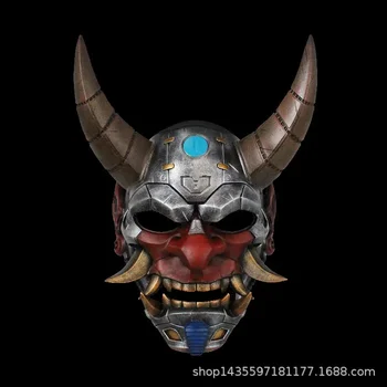 Nove Mehanske Prajna Tatoo Cosplay Maske Za Noč Čarovnic Japonski Prajna Samurai Maske Za Noč Čarovnic Kolektivne Dekorativni Strašno Čelada