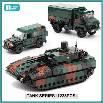 Vojaške ww2 Topovi Napad Oklepna Vozila Bojni Tank Avto, Tovornjak Vojska, Orožje gradniki Določa Model Fantje Igrače za Otroke Darilo