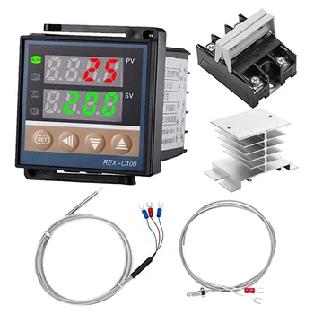 AC 100V Do 240V AC Celzija In Celzija PID Temperaturni Regulator Deli Kompleti Z Vrsto In K PT100 Termočlen