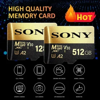 4K SONY 1TB Mikro SD Pomnilniško Kartico Razreda 10 32GB 64GB 128GB 256GB U3 Visoke Hitrosti Cartao De Memoria Flash Pomnilnik TF Mecard C10
