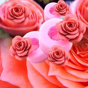 Velika Peony Cvet Silikonski Sveča Plesni Diy Ročno izdelan 3D Rose Sveče, Mila Mavca Smolo Torto Peko Orodje Dom Dekoracijo Darilo